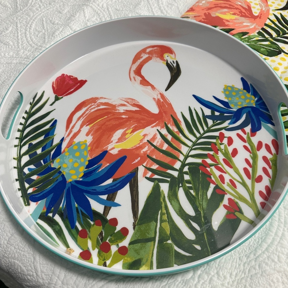 Target Flamingo Entertaining Set – 4 Placemats, 4 Napkins & Acrylic Serving Tray - Picture 2 of 6